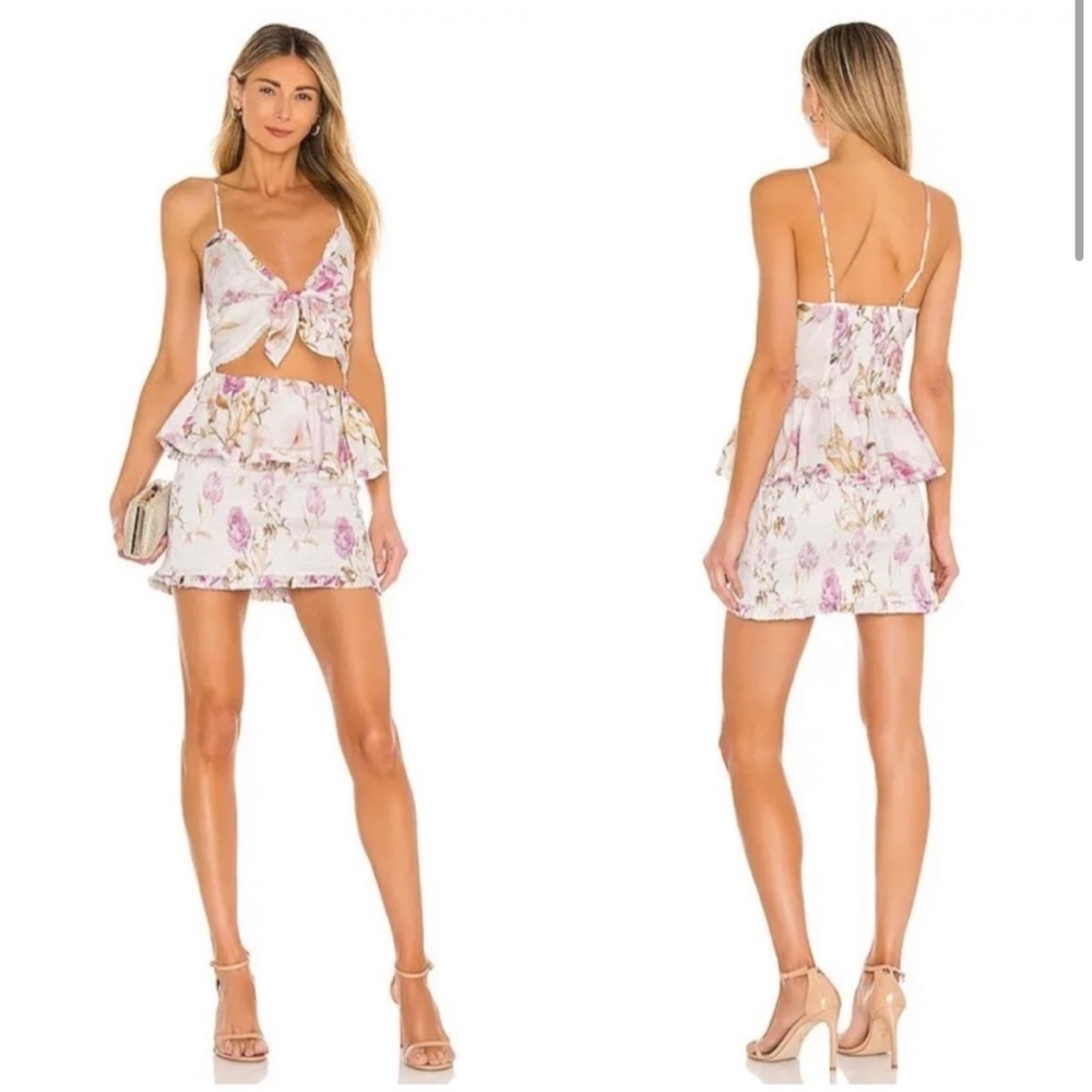V. Chapman Periwinkle Dress in Savannah Rose Lavender 0 Revolve Cutout Front Tie